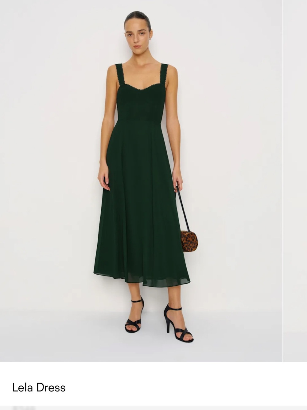 Reformation Lela Midi Dress in Forest Green